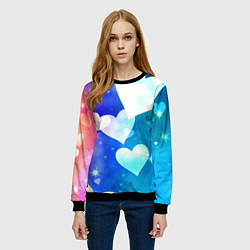 Свитшот женский Dreamy Hearts Multicolor, цвет: 3D-черный — фото 2