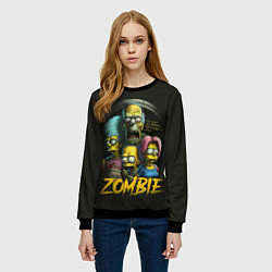 Свитшот женский Simpsons zombie, цвет: 3D-черный — фото 2