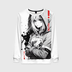 Свитшот женский Меланхоличная девочка аниме, цвет: 3D-белый