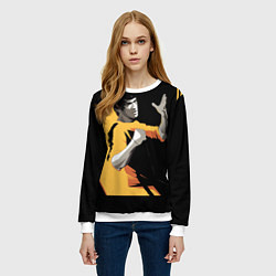 Свитшот женский Брюс Ли арт, цвет: 3D-белый — фото 2