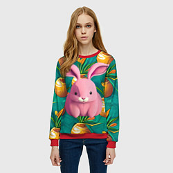 Свитшот женский Pink rabbit, цвет: 3D-красный — фото 2