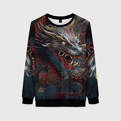 Свитшот женский Дракон Irezumi, цвет: 3D-черный
