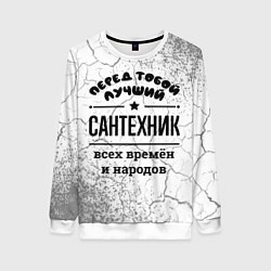 Свитшот женский Лучший сантехник - всех времён и народов, цвет: 3D-белый