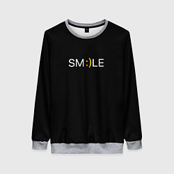 Свитшот женский Надпись smile, цвет: 3D-меланж