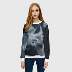Свитшот женский Дымчатая пенка, цвет: 3D-белый — фото 2