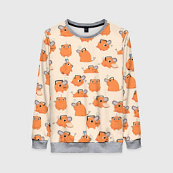 Свитшот женский Человек-бензопила - Почита и хлебушек, цвет: 3D-меланж