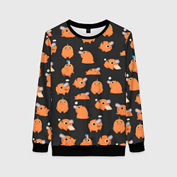 Свитшот женский Chainsaw Man - Почита паттерн, цвет: 3D-черный