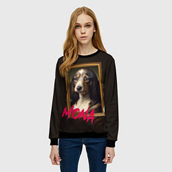 Свитшот женский Dog Mona Lisa, цвет: 3D-черный — фото 2