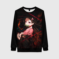 Свитшот женский Nezuko Demon Slayer art, цвет: 3D-черный