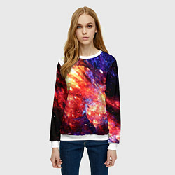 Свитшот женский Космическое сияние ночь, цвет: 3D-белый — фото 2