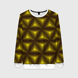 Свитшот женский Желтые треугольники, цвет: 3D-белый