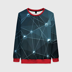 Свитшот женский Сеть нейронов, цвет: 3D-красный