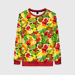 Свитшот женский Fruit abundance, цвет: 3D-красный