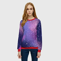 Свитшот женский Космическое звездное небо, цвет: 3D-красный — фото 2