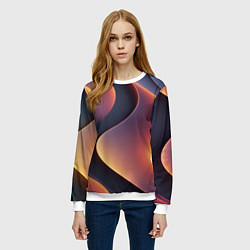 Свитшот женский Светящиеся волны, цвет: 3D-белый — фото 2