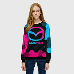 Свитшот женский Mazda - neon gradient, цвет: 3D-черный — фото 2