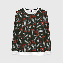 Женский свитшот Мухоморы - паттерн