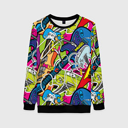 Женский свитшот Guitars - pop art pattern