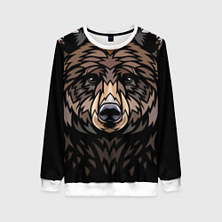 Свитшот женский Медведь в этническом стиле, цвет: 3D-белый