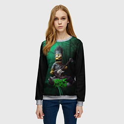 Свитшот женский Simpsons hard rock, цвет: 3D-меланж — фото 2