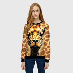 Свитшот женский Жирафа, цвет: 3D-черный — фото 2