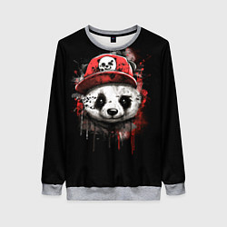 Свитшот женский Панда в бейсболке граффити, цвет: 3D-меланж