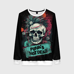 Свитшот женский Punks not dead, цвет: 3D-белый