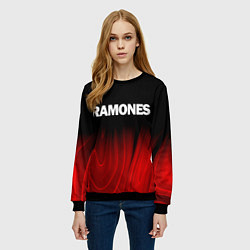 Свитшот женский Ramones red plasma, цвет: 3D-черный — фото 2