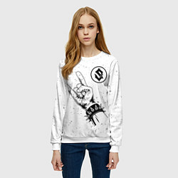 Свитшот женский Sabaton и рок символ, цвет: 3D-белый — фото 2