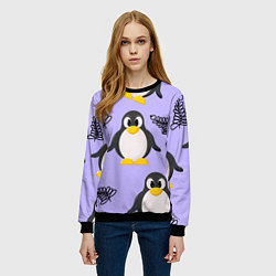 Свитшот женский Пингвин и веточка, цвет: 3D-черный — фото 2