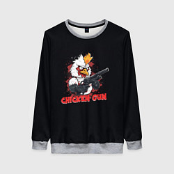 Женский свитшот Chicken gun pew pew