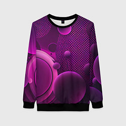 Свитшот женский Фиолетовые шары, цвет: 3D-черный
