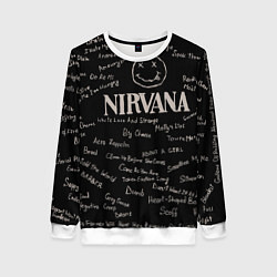 Свитшот женский Nirvana pattern, цвет: 3D-белый