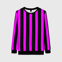 Женский свитшот В полоску черного и фиолетового цвета