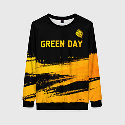 Свитшот женский Green Day - gold gradient: символ сверху, цвет: 3D-черный