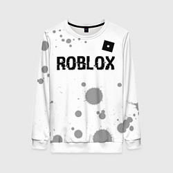 Свитшот женский Roblox glitch на светлом фоне: символ сверху, цвет: 3D-белый