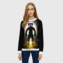 Свитшот женский Неоновый космонавт - нейросеть, цвет: 3D-белый — фото 2