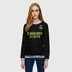 Свитшот женский Винисиус Жуниор Реал Мадрид форма 2223 третья, цвет: 3D-меланж — фото 2
