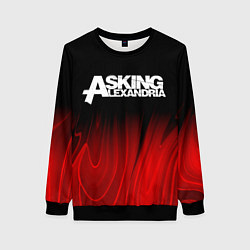 Свитшот женский Asking Alexandria red plasma, цвет: 3D-черный