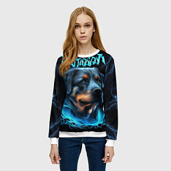 Свитшот женский Rottweiler and lightnings, цвет: 3D-белый — фото 2