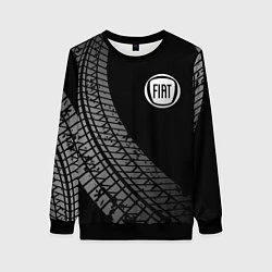 Свитшот женский Fiat tire tracks, цвет: 3D-черный