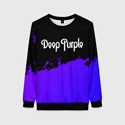 Свитшот женский Deep Purple purple grunge, цвет: 3D-черный