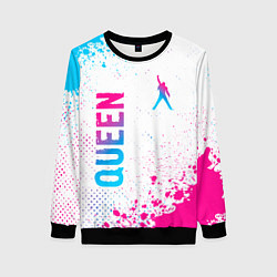 Свитшот женский Queen neon gradient style: надпись, символ, цвет: 3D-черный