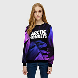 Свитшот женский Arctic Monkeys neon monstera, цвет: 3D-черный — фото 2