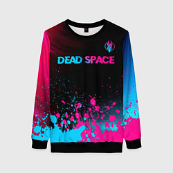 Свитшот женский Dead Space - neon gradient: символ сверху, цвет: 3D-черный