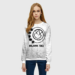 Свитшот женский Blink 182 с потертостями на светлом фоне, цвет: 3D-белый — фото 2