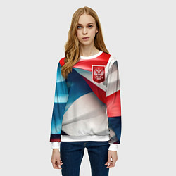 Свитшот женский Красный герб России, цвет: 3D-белый — фото 2