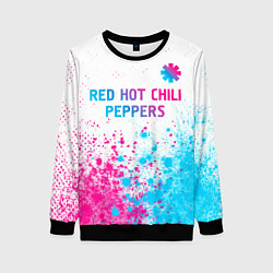 Свитшот женский Red Hot Chili Peppers neon gradient style: символ, цвет: 3D-черный