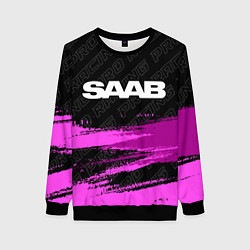 Свитшот женский Saab pro racing: символ сверху, цвет: 3D-черный