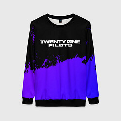 Свитшот женский Twenty One Pilots purple grunge, цвет: 3D-черный